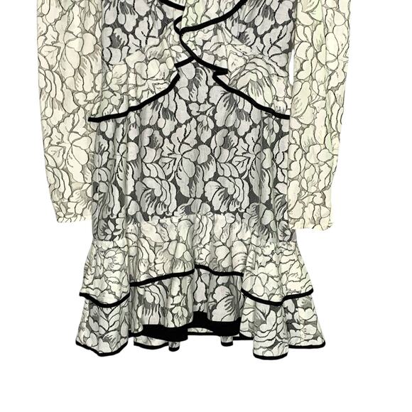 Keepsake S Encore Ivory Lace Ruffled Long Sleeve Dress Feminine Wedding Guest - Picture 6 of 9